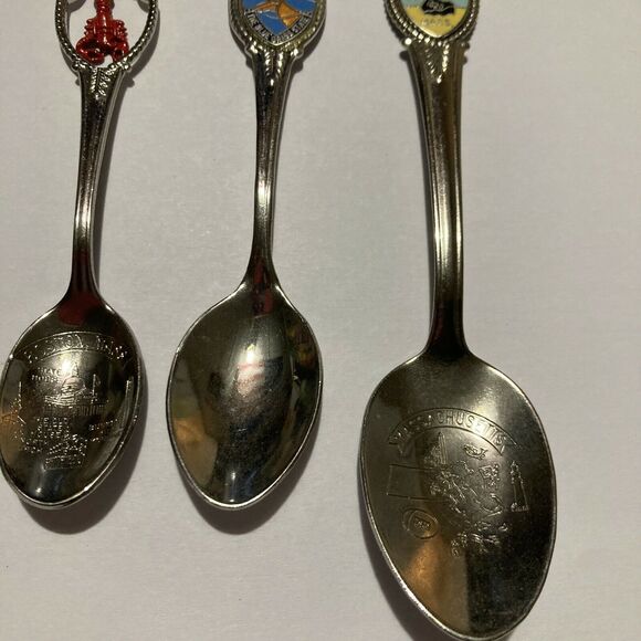 Vintage Collectible Souvenir Travel Spoons Assorted States USA Tourist Lot of 7 - Picture 3 of 8